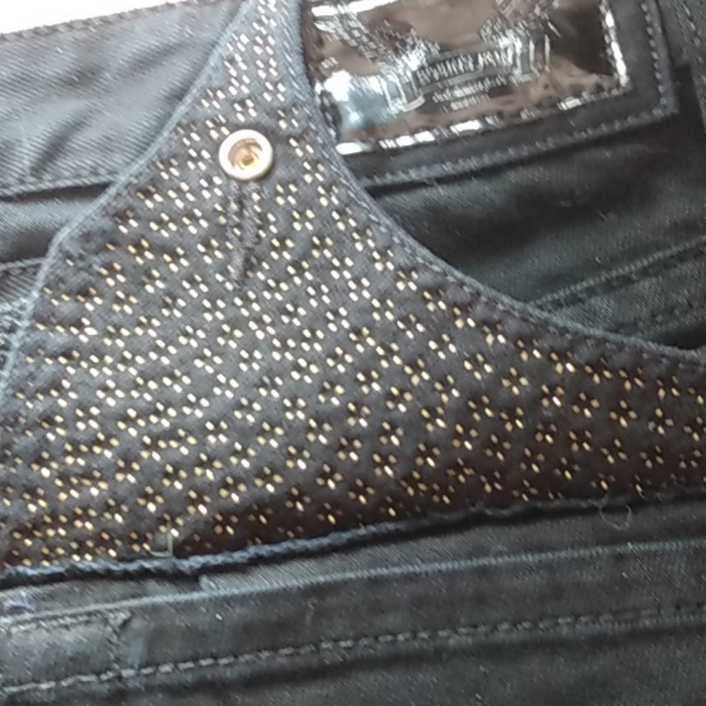 Black Robin's Jean long flap with Gold swarovski - Picture 3 of 10